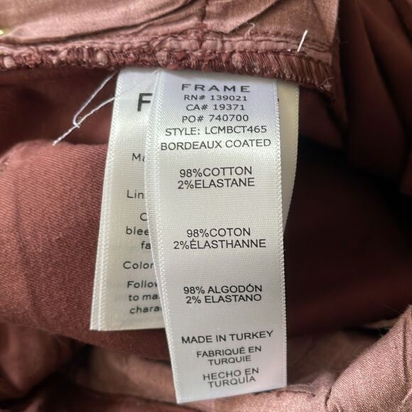 Frame Burgundy Le Crop Mini Boot Jeans Sz 25 - Picture 9 of 10